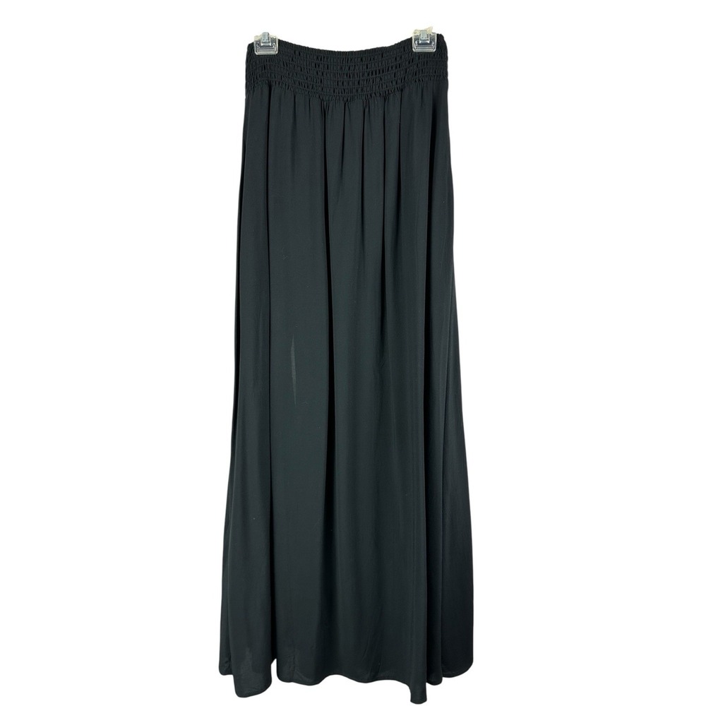 Peyton Jenson Y2K Black Maxi Skirt Gothic Straight Slit Long Witchy Pockets S/M